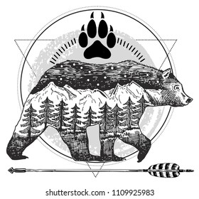 native american bear tattoo