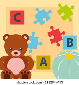 bear teddy ball blocks alphabet and puzzles toys
