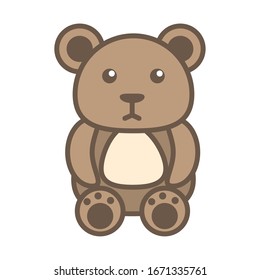 bear teddy child toy block style icon vector illustration design