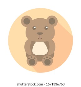 bear teddy child toy block style icon vector illustration design