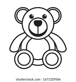 bear teddy child toy flat style icon vector illustration design