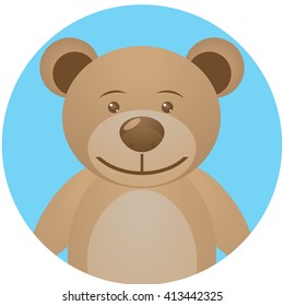 Bear teddy icon app mobile. Teddy bear and bear toy, cute teddy and teddy vector. Vector flat design illustration