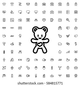 bear teddy icon illustration isolated vector sign symbol. Love icons set.
