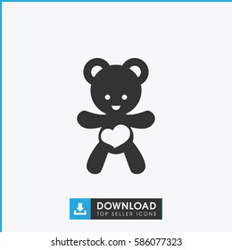 bear teddy icon. Simple filled bear teddy icon. On white background.
