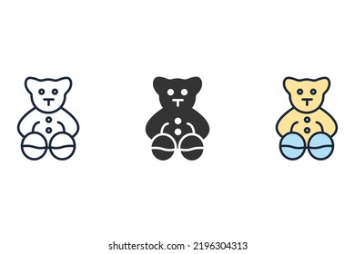 bear Teddy icons  symbol vector elements for infographic web