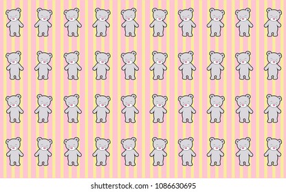 bear teddy pattern on colorful background