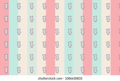 bear teddy pattern on colorful background