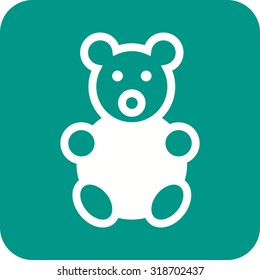 Bear, teddy, stuffed icon vector image.Can also be used for toy and games. Suitable for mobile apps, web apps and print media.
