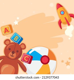 bear teddy and toys icons