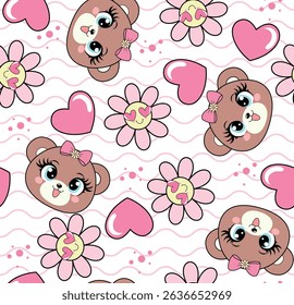 bear texture spring love heart