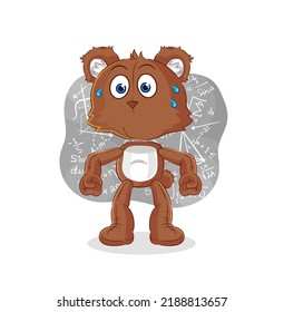the bear thinking hard vector. cartoon character