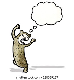 Bär mit Gedankenblase-Cartoon
