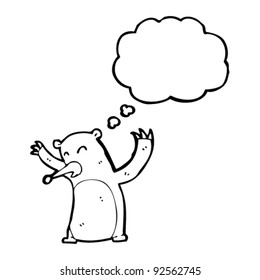 bear with thought bubble cartoon