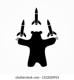Bear with three missiles