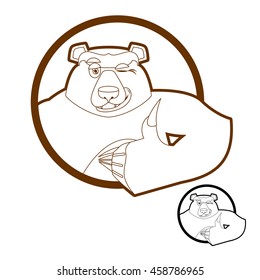 Bear thumbs up and winks. well Grizzlies. Signs all right. Hand showing ok. Good happy wild animal. Forest beast with brown fur. Big strong predator