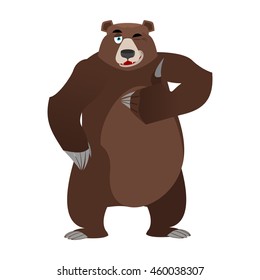 Angry Bear On Hind Legs Aggressive Stock Vector (Royalty Free) 459449389