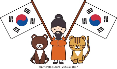 The Bear, the Tiger, and Grandpa Dangun