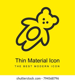 Bear toy bright yellow material minimal icon or logo design
