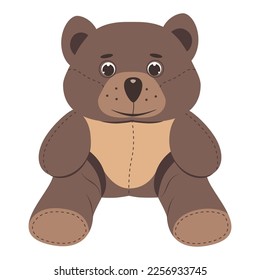 Bear. Toy. Cartoon character. Animal. Used for web design, interior design, collage, print, stickers, magazines, children's games. Vector. Graphics