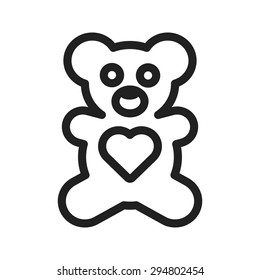 Bear, toy, happy icon vector image.Can also be used for valentine, love, observances and holidays. Suitable for mobile apps, web apps and print media. 