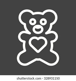 Bear, toy, happy icon vector image.Can also be used for valentine, observances and holidays. Suitable for mobile apps, web apps and print media. 