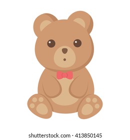 Bear toy icon. 