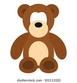 Bear toy icon. Flat illustration of bear vector icon for web design
