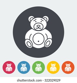 Bear toy icon. Flat vector related icon for web and mobile applications. It can be used as - logo, pictogram, icon, infographic element. Vector Illustration.
