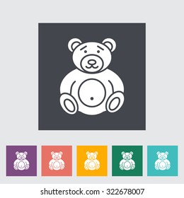 Bear toy icon. Flat vector related icon for web and mobile applications. It can be used as - logo, pictogram, icon, infographic element. Vector Illustration.