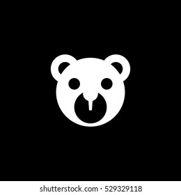 bear toy icon, isolated, white background