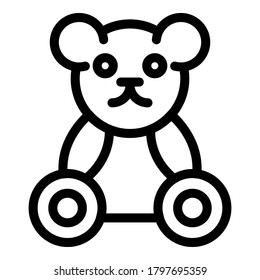 Spielzeugsymbol. Outline Bär-Spielzeug-Vektorsymbol für Webdesign einzeln auf weißem Hintergrund