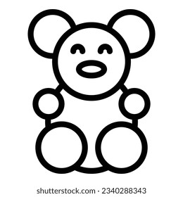 Bear toy icon outline vector. Soft teddy. Stuffed baby