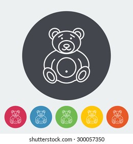 Bear toy icon. Thin line flat vector related icon for web and mobile applications. It can be used as - logo, pictogram, icon, infographic element. Vector Illustration. 