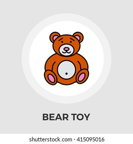 Bear Toy Icon Vector. Flat icon isolated on the white background. Editable EPS file. Vector illustration.