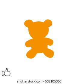 Bear toy, icon, vector illustration EPS 10