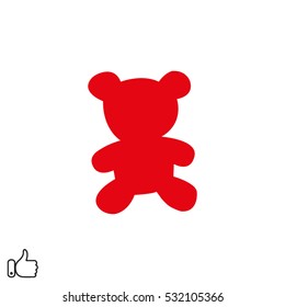 Bear toy, icon, vector illustration EPS 10