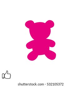 Bear toy, icon, vector illustration EPS 10