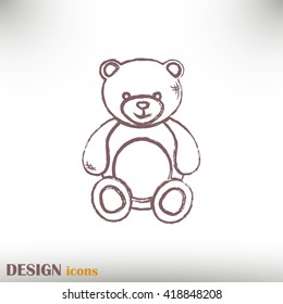 Bear toy. Line icon
