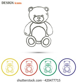 Bear toy. Line icon