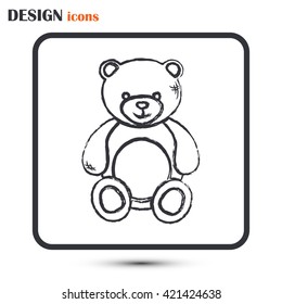 Bear toy. Line icon