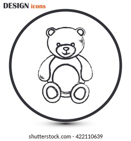 Bear toy. Line icon