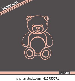 Bear toy. Line icon