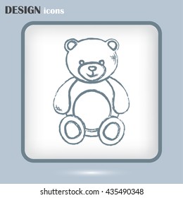 Bear toy. Line icon