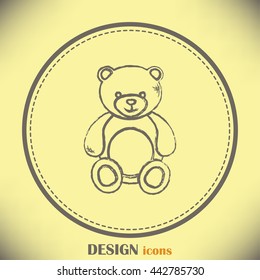Bear toy. Line icon