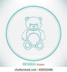 Bear toy. Line icon