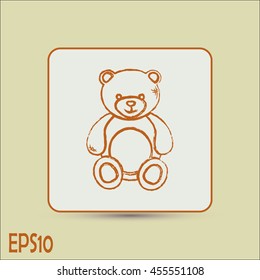 Bear toy. Line icon