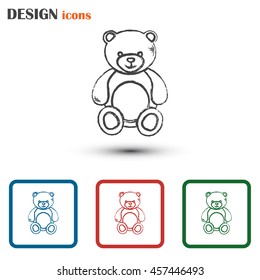 Bear toy. Line icon