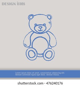 Bear toy. Line icon