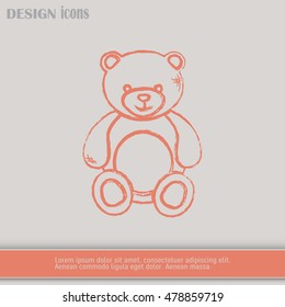 Bear toy. Line icon