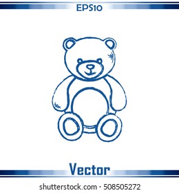 Bear toy. Line icon
